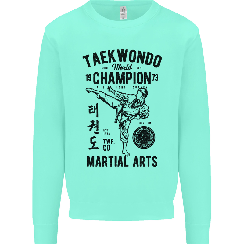 Taekwondo World Champion Martial Arts MMA Kids Sweatshirt Jumper Peppermint