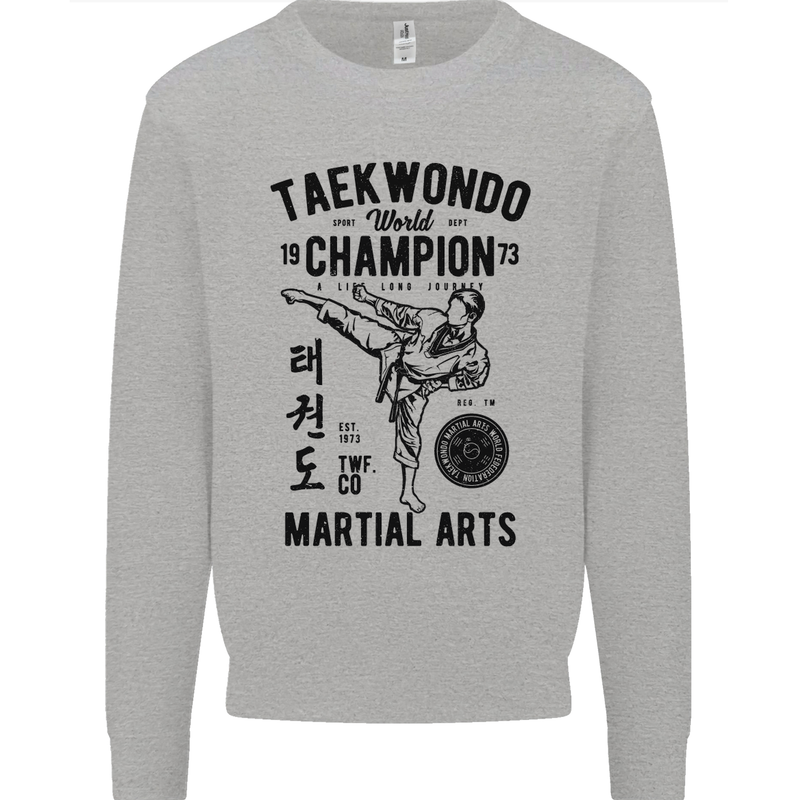 Taekwondo World Champion Martial Arts MMA Kids Sweatshirt Jumper Sports Grey