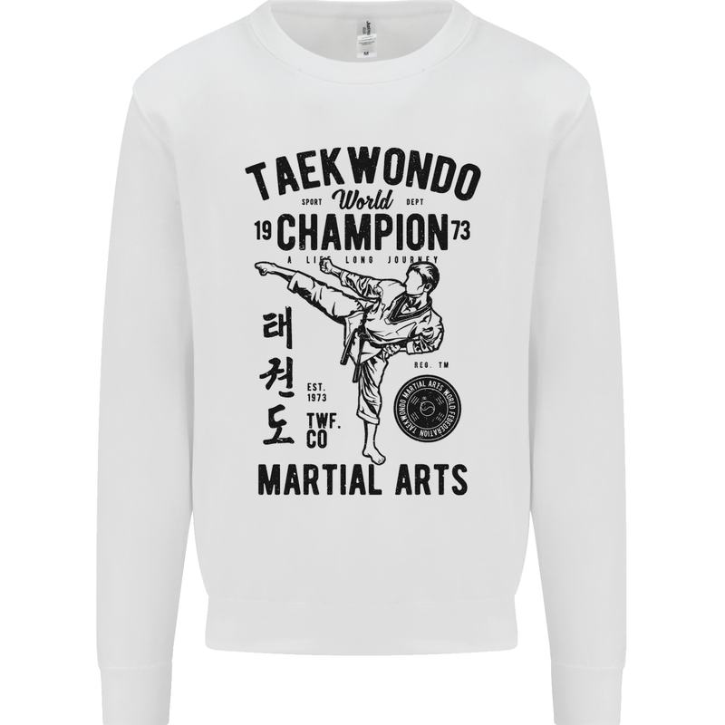 Taekwondo World Champion Martial Arts MMA Kids Sweatshirt Jumper White