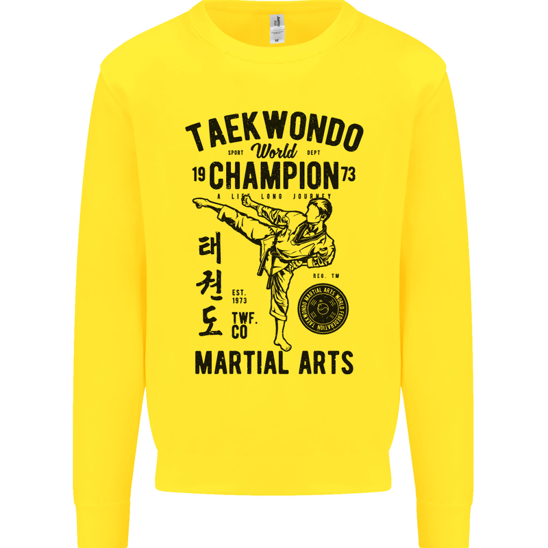 Taekwondo World Champion Martial Arts MMA Kids Sweatshirt Jumper Yellow