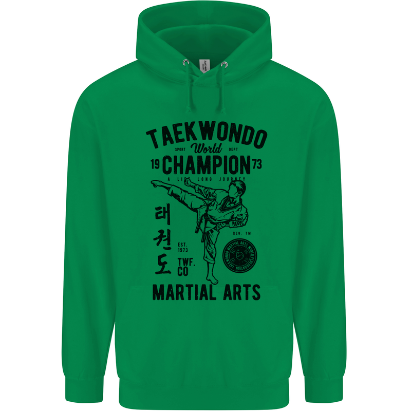 Taekwondo World Champion Martial Arts MMA Mens 80% Cotton Hoodie Irish Green