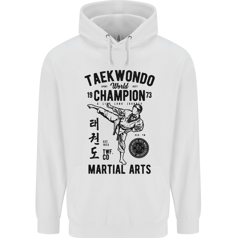 Taekwondo World Champion Martial Arts MMA Mens 80% Cotton Hoodie White