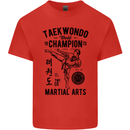 Taekwondo World Champion Martial Arts MMA Mens Cotton T-Shirt Tee Top Red