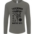 Taekwondo World Champion Martial Arts MMA Mens Long Sleeve T-Shirt Charcoal