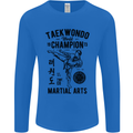 Taekwondo World Champion Martial Arts MMA Mens Long Sleeve T-Shirt Royal Blue