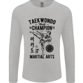Taekwondo World Champion Martial Arts MMA Mens Long Sleeve T-Shirt Sports Grey