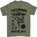 Taekwondo World Champion Martial Arts MMA Mens T-Shirt Cotton Gildan Military Green