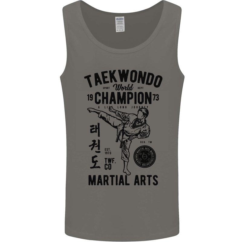 Taekwondo World Champion Martial Arts MMA Mens Vest Tank Top Charcoal