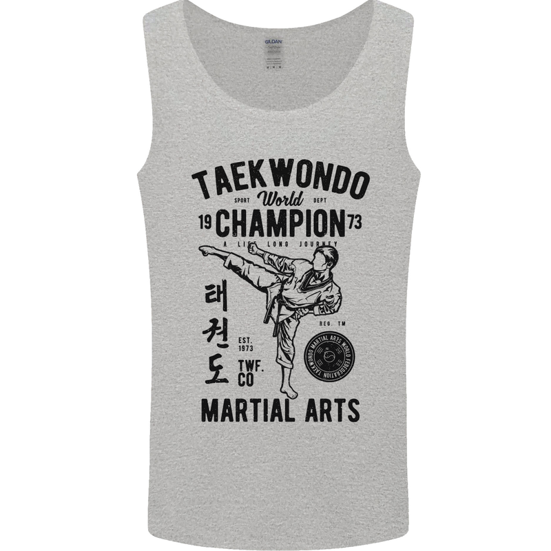 Taekwondo World Champion Martial Arts MMA Mens Vest Tank Top Sports Grey