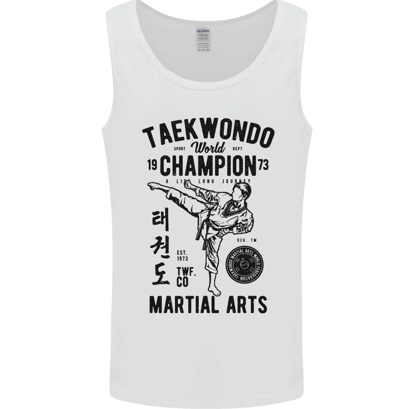 Taekwondo World Champion Martial Arts MMA Mens Vest Tank Top White