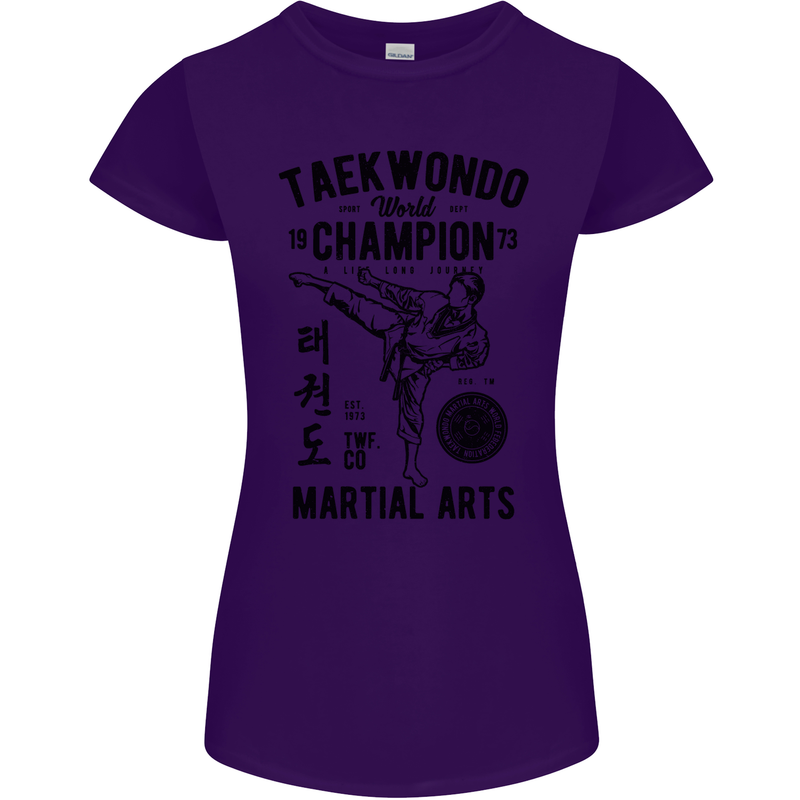 Taekwondo World Champion Martial Arts MMA Womens Petite Cut T-Shirt Purple