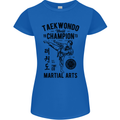 Taekwondo World Champion Martial Arts MMA Womens Petite Cut T-Shirt Royal Blue
