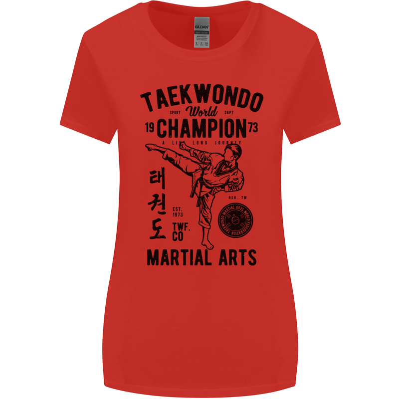 Taekwondo World Champion Martial Arts MMA Womens Wider Cut T-Shirt Red