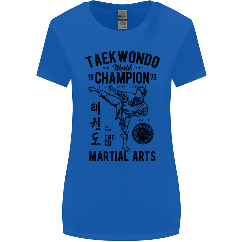 Taekwondo World Champion Martial Arts MMA Womens Wider Cut T-Shirt Royal Blue