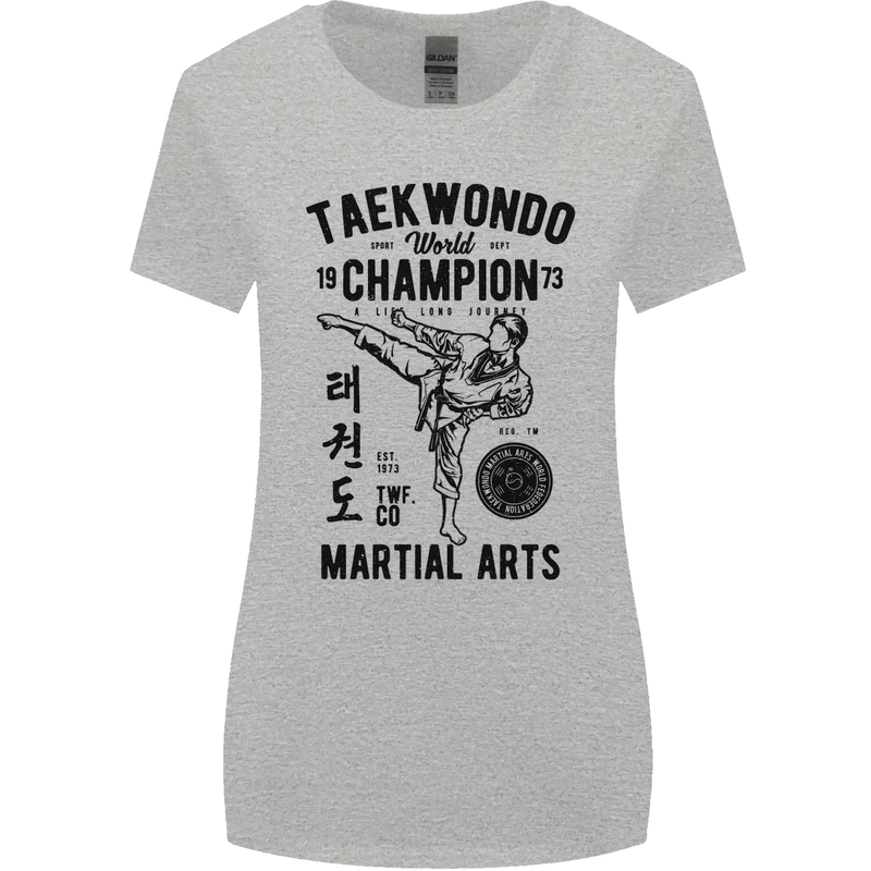 Taekwondo World Champion Martial Arts MMA Womens Wider Cut T-Shirt Sports Grey
