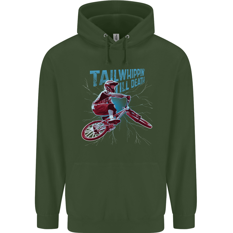 Tailwhippin BMX Cycling Bicycle Mens 80% Cotton Hoodie Forest Green