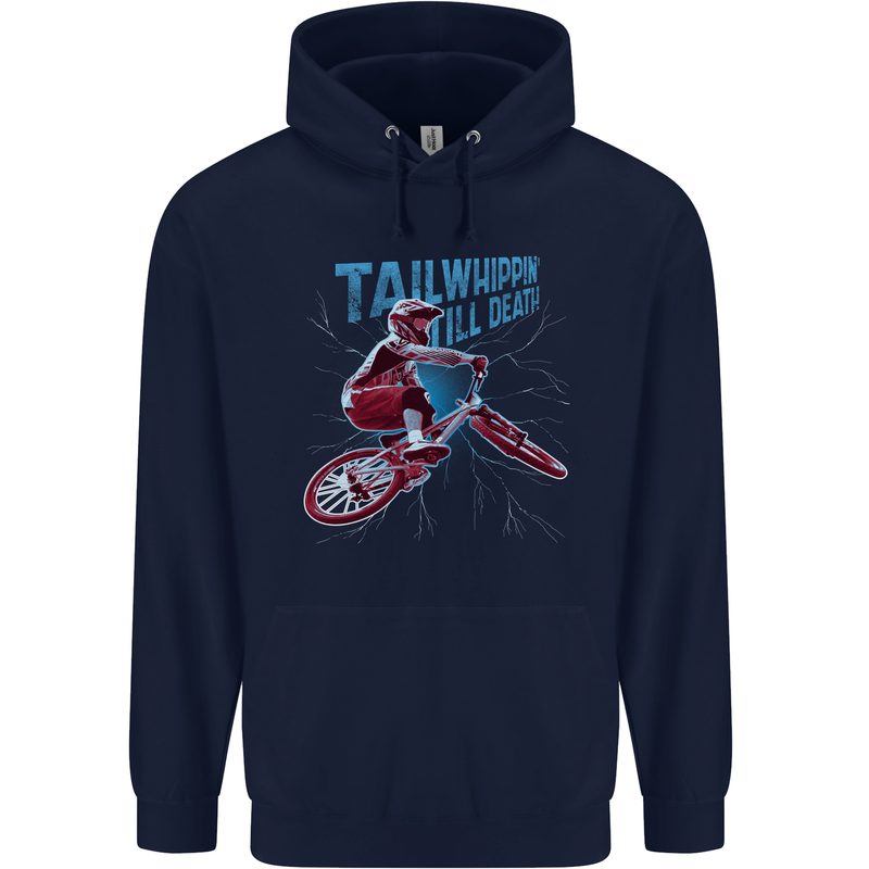 Tailwhippin BMX Cycling Bicycle Mens 80% Cotton Hoodie Navy Blue