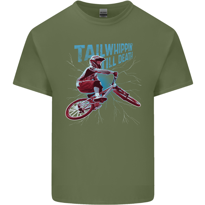 Tailwhippin BMX Cycling Bicycle Mens Cotton T-Shirt Tee Top Military Green