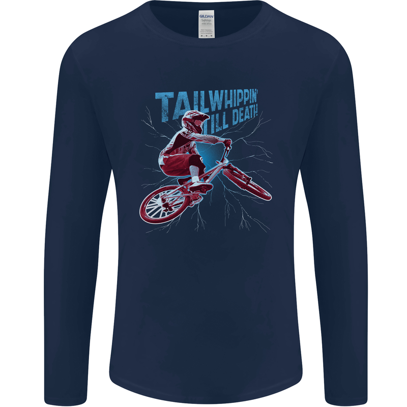Tailwhippin BMX Cycling Bicycle Mens Long Sleeve T-Shirt Navy Blue