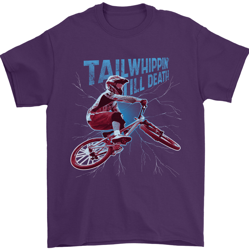Tailwhippin BMX Cycling Bicycle Mens T-Shirt 100% Cotton Purple