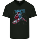 Tailwhippin BMX Cycling Bicycle Mens V-Neck Cotton T-Shirt Black
