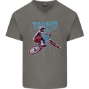 Tailwhippin BMX Cycling Bicycle Mens V-Neck Cotton T-Shirt Charcoal