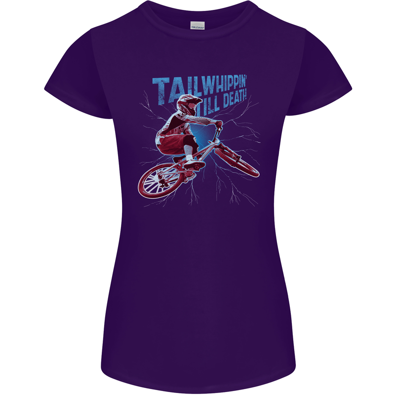 Tailwhippin BMX Cycling Bicycle Womens Petite Cut T-Shirt Purple