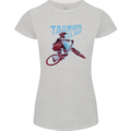 Tailwhippin BMX Cycling Bicycle Womens Petite Cut T-Shirt Sports Grey