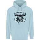 Take Me To Valhalla Viking Skull Odin Thor Childrens Kids Hoodie Light Blue
