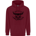 Take Me To Valhalla Viking Skull Odin Thor Childrens Kids Hoodie Maroon