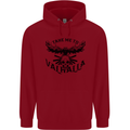 Take Me To Valhalla Viking Skull Odin Thor Childrens Kids Hoodie Red