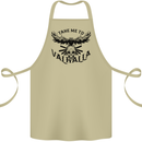 Take Me To Valhalla Viking Skull Odin Thor Cotton Apron 100% Organic Khaki