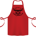 Take Me To Valhalla Viking Skull Odin Thor Cotton Apron 100% Organic Red