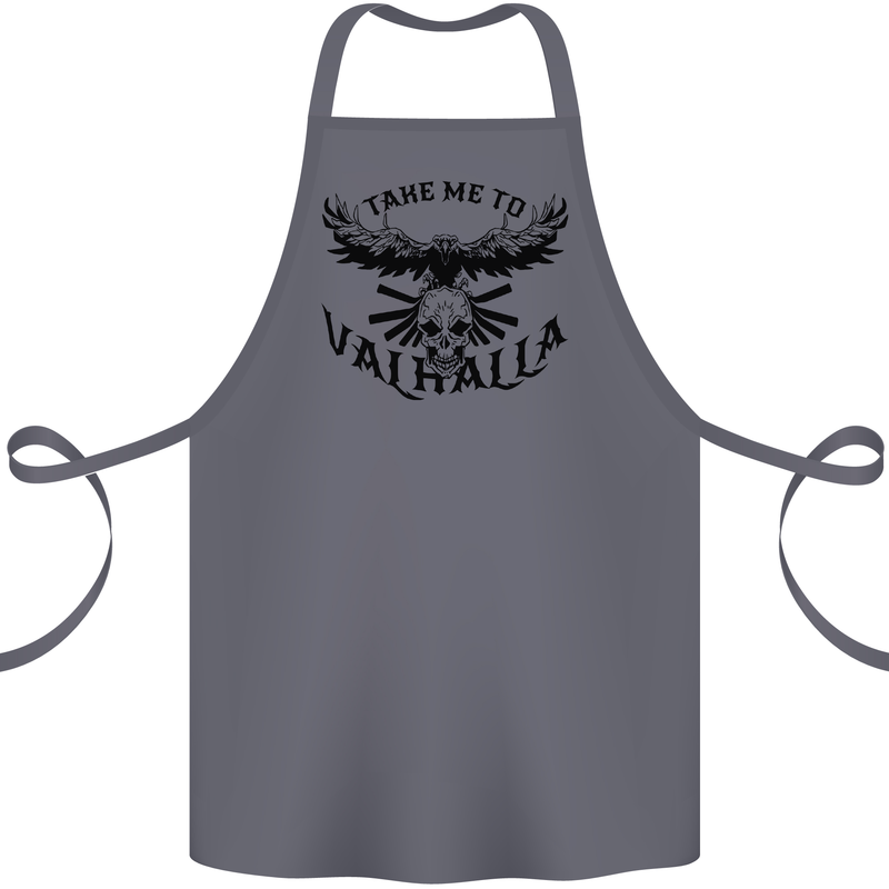 Take Me To Valhalla Viking Skull Odin Thor Cotton Apron 100% Organic Steel