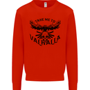 Take Me To Valhalla Viking Skull Odin Thor Kids Sweatshirt Jumper Bright Red