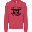 Take Me To Valhalla Viking Skull Odin Thor Kids Sweatshirt Jumper Heliconia