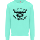 Take Me To Valhalla Viking Skull Odin Thor Kids Sweatshirt Jumper Peppermint