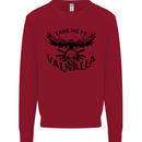 Take Me To Valhalla Viking Skull Odin Thor Kids Sweatshirt Jumper Red