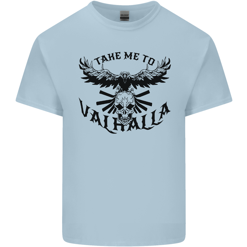 Take Me To Valhalla Viking Skull Odin Thor Kids T-Shirt Childrens Light Blue