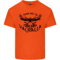 Take Me To Valhalla Viking Skull Odin Thor Kids T-Shirt Childrens Orange