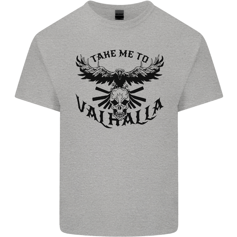 Take Me To Valhalla Viking Skull Odin Thor Kids T-Shirt Childrens Sports Grey