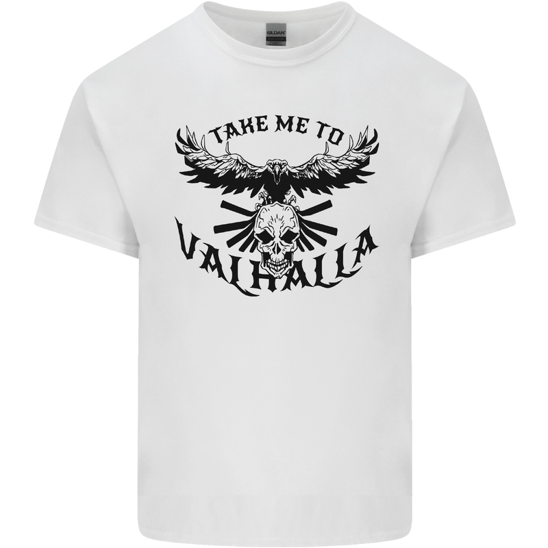 Take Me To Valhalla Viking Skull Odin Thor Kids T-Shirt Childrens White