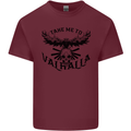 Take Me To Valhalla Viking Skull Odin Thor Mens Cotton T-Shirt Tee Top Maroon