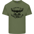 Take Me To Valhalla Viking Skull Odin Thor Mens Cotton T-Shirt Tee Top Military Green