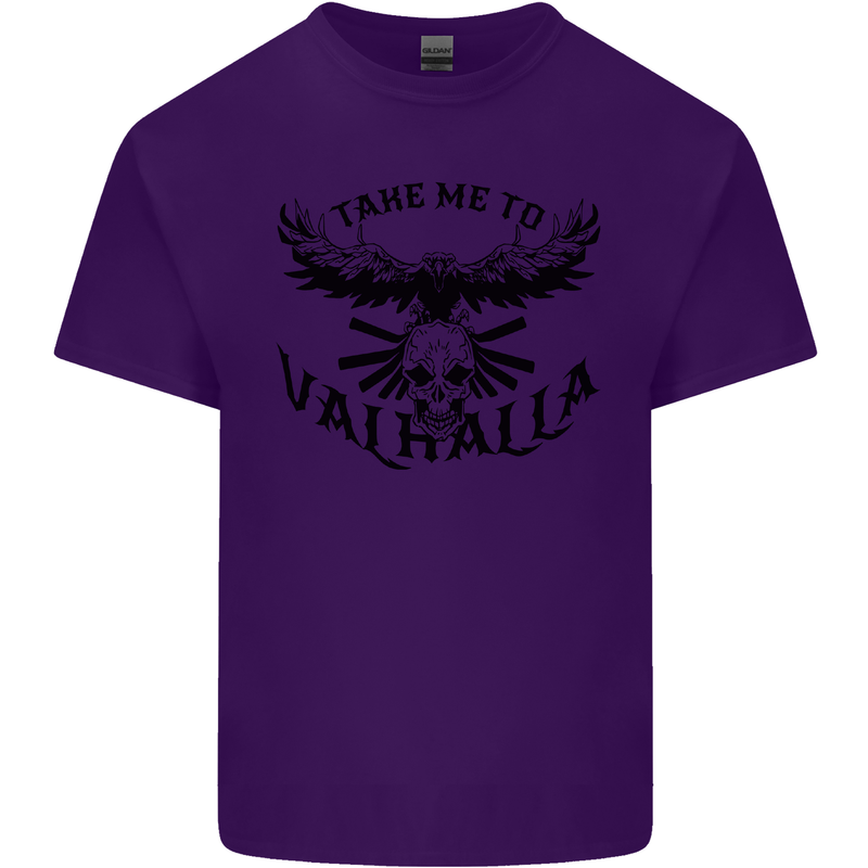 Take Me To Valhalla Viking Skull Odin Thor Mens Cotton T-Shirt Tee Top Purple