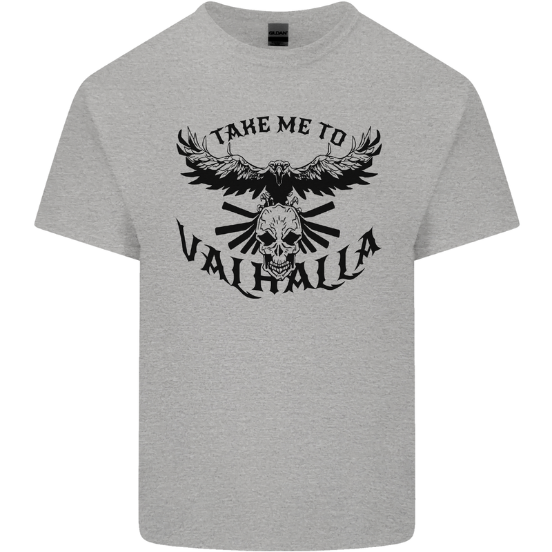 Take Me To Valhalla Viking Skull Odin Thor Mens Cotton T-Shirt Tee Top Sports Grey