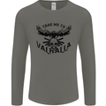 Take Me To Valhalla Viking Skull Odin Thor Mens Long Sleeve T-Shirt Charcoal