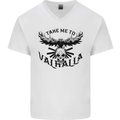 Take Me To Valhalla Viking Skull Odin Thor Mens V-Neck Cotton T-Shirt White