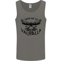 Take Me To Valhalla Viking Skull Odin Thor Mens Vest Tank Top Charcoal