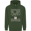 Take Me to the Mountains Trekking Hiking Childrens Kids Hoodie Forest Green